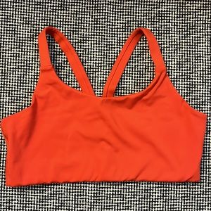 Lou v-back girlfriend collective bra in bright orange/red medium